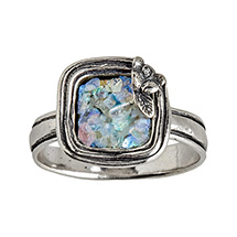 Product Image for Sterling Silver Framed Roman Glass Ring