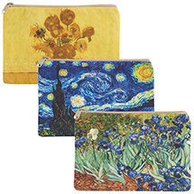 Alternate image for Van Gogh Zip Pouches - Set of 3