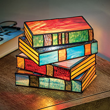 Alternate image for Stained Glass Stacked Books Lamp