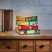 Alternate image for Stained Glass Stacked Books Lamp