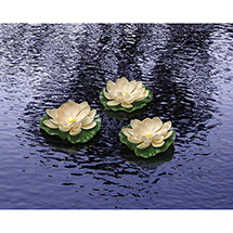 Alternate image for Set of 3 Floating Lotus Lights