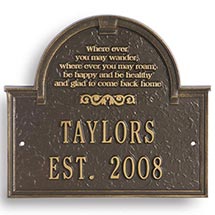 Alternate image for Personalized Wherever You May Wander House Plaque