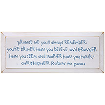 Alternate image for Christopher Robin Promise Me You'll Always Remember - Winnie the Pooh Plaque