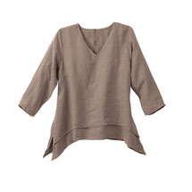 Alternate image for Easy Fit Double Layer Garment Dyed Linen Tunic Top