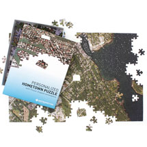 Alternate image for Personalized Hometown Jigsaw Puzzle -  Satellite Image