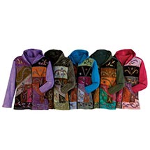 Product Image for Folk Art Hand-Embroidered Zip Front Hoodie