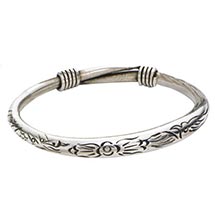 Alternate image Silvery Bangles - Floral