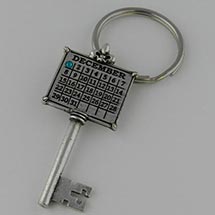 Alternate Image 1 for Personalized Calendar Key Charm - Round Key Ring