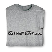 Alternate image for Real Men Love Cats T-Shirt or Sweatshirt
