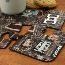 Alternate Image 2 for Personalized Hometown Map Coasters Set