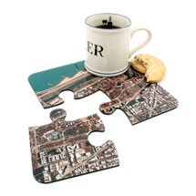 Personalized Hometown Map Coasters Set