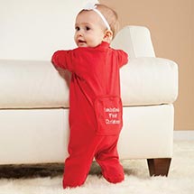 Alternate image for Personalized Baby's First Christmas Long Johns