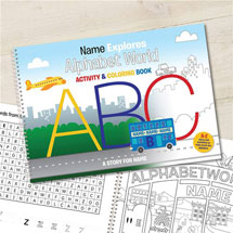 Alternate Image 1 for Personalized Alphabet World Color-In Activity Book