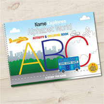Personalized Alphabet World Color-In Activity Book