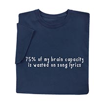 Alternate image for 75% of My Brain Capacity Is Wasted on Song Lyrics Sweatshirt