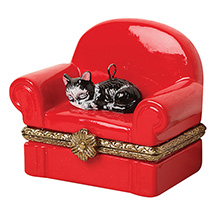 Alternate image for Porcelain Surprise Ornament - Cat on Chair