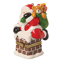 Alternate image for Porcelain Surprise Ornament - Santa in Chimney Style 2