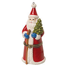 Product Image for Porcelain Surprise Ornament - Vintage Santa with Tree