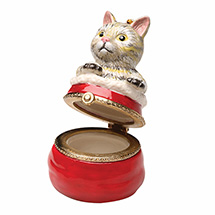 Alternate image for Porcelain Surprise Ornament - Tabby Kitten in Bag