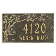 Alternate Image 1 for Personalized 2-Line Cherry Blossoms Address Sign