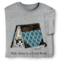 Alternate Image 1 for Edward Gorey - Hide Away In A Good Book T-Shirt or Sweatshirt