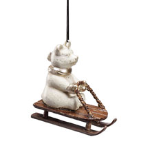 Alternate image for Sledding Polar Bear Ornament