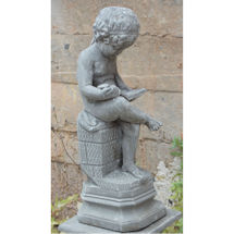 Alternate image for The Little Scholar Garden Sculpture and Pedestal