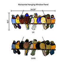 Alternate image for Birds on a Wire Stained Glass Hanging Panel