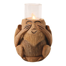 Alternate image Wise Monkeys Coconut Tea Light Holders - Set of 3