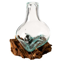 Alternate image for Molten Glass and Wood Vase  