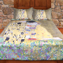 Alternate image Klimt The Kiss Painting Duvet Cover (Full/Queen) and Set of 2 Shams Bedding Set