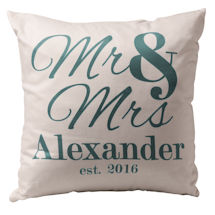 Alternate image for Personalized Mr. & Mrs. Throw Pillow