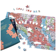 Alternate image for Personalized I Love You Dad Map Puzzle - Centered on any address you choose.