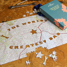 Alternate image for Personalized World's Greatest Dad Map Puzzle - Centered on any address you choose.
