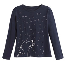 Alternate image for Marushka Dog Catching Snowflakes T-shirt