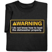Alternate image for Warning Dishwasher Shirts
