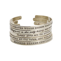Alternate image for Sterling Silver Famous Quotes by Famous Women Cuff Bracelets