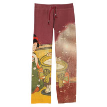 Alternate image for Asian Print Lounge Pants - Red with Dragonflies