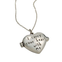 Alternate image for Sterling Silver I Carry Your Heart With Me Locket