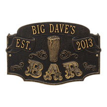 Alternate Image 2 for Personalized Established Bar Plaque