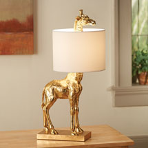 Alternate Image 1 for Golden Giraffe Lamp