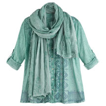 Alternate image for Green Meadow Shirt and Scarf Set