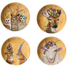Alternate image Vicki Sawyer Woodsy and Wise Animal Plates - Set of 4