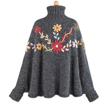 Alternate image Alpine Flowers Sweater Poncho