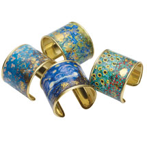 Alternate Image 1 for Gustav Klimt/Vincent Van Gogh Gold-Flecked Cuff Bracelet