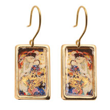 Alternate Image 1 for Gustav Klimt/Vincent Van Gogh Gold-Flecked Earrings