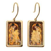 Alternate Image 2 for Gustav Klimt/Vincent Van Gogh Gold-Flecked Earrings
