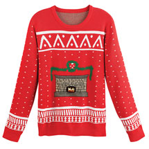 Alternate image Crackling Fireplace Christmas Sweater