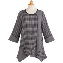 Alternate image for Black-and-White Tunic with Chopstick Buttons
