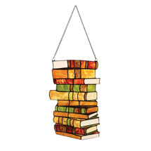 Product Image for Book Lover's Stained Glass Panel